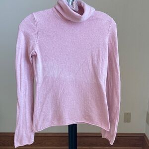 J. Crew Soft Pink & White Heathered Turtleneck Sweater